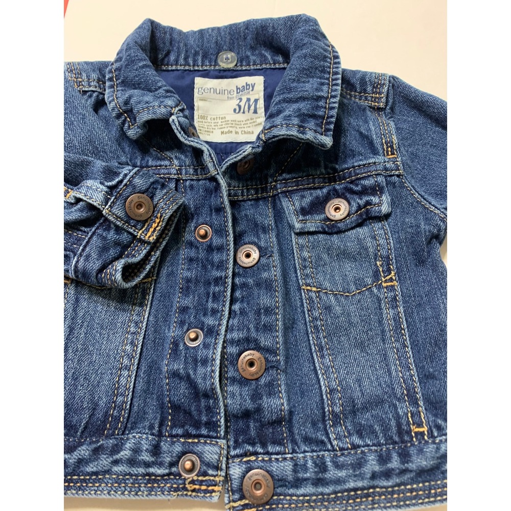Genuine Baby from OshKosh Blue Denim Trucker Jacket 3M Medium Wash Cotton